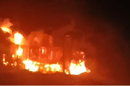 Fire in plastic factory