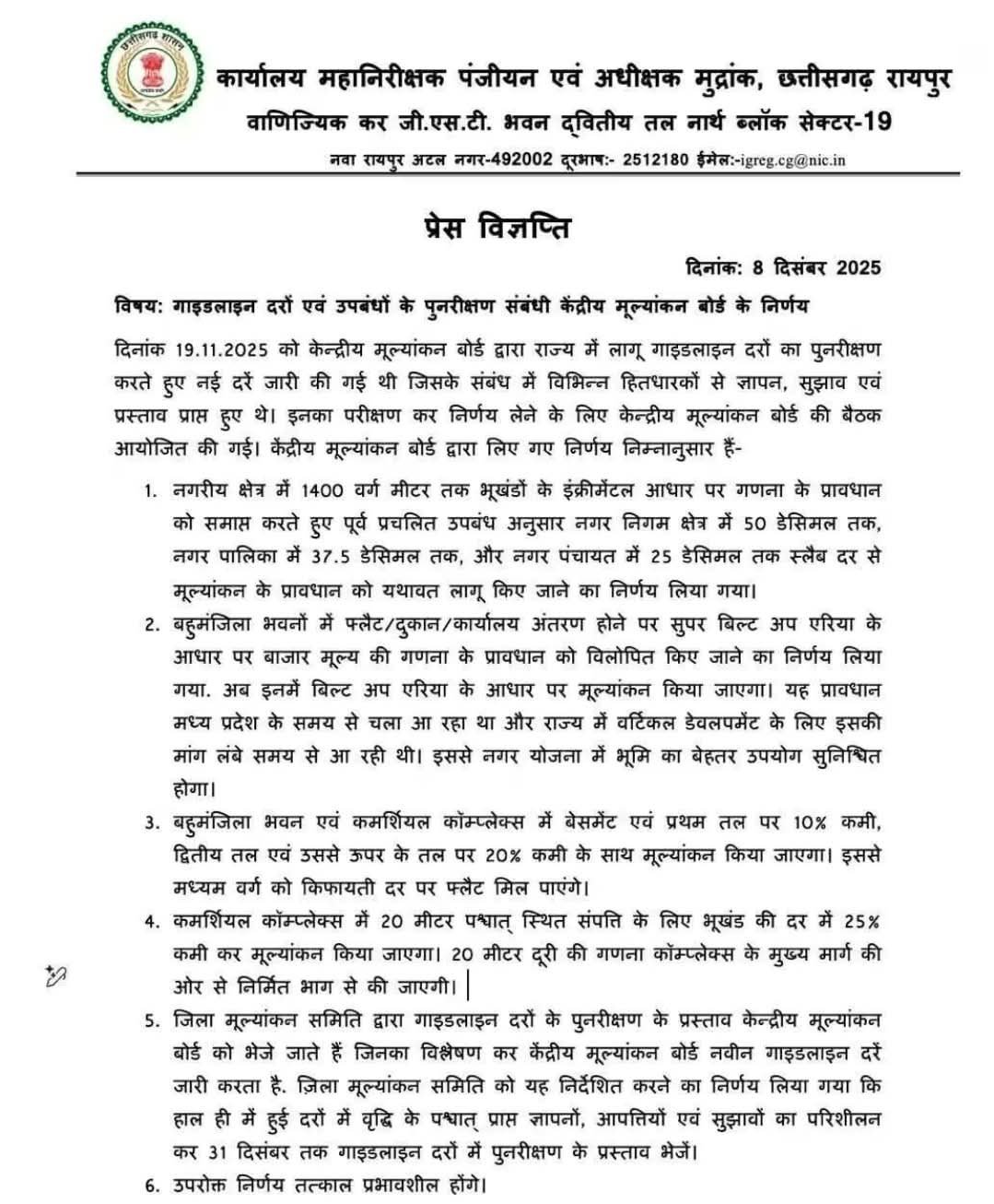 Chhattisgarh Guideline Rates