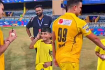 Arjun Tendulkar's six proves costly; child in the stands injured.