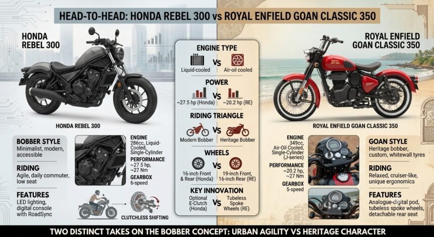 Honda Rebel 300 vs Royal Enfield Goan Classic 350